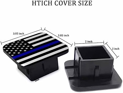 Trailer Hitch Receiver Covers Thin Blue Line American Flag Hitch Cover Protector - Image 2