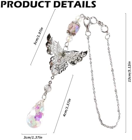 8 Inch Butterfly Crystal Suncatcher Car Rearview Mirror Charm - Image 6