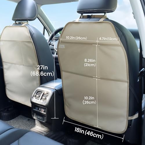 Viaviat Car Seat Protector Large Kick Mat 2 Pack Durable Water Resistant Auto - Image 3
