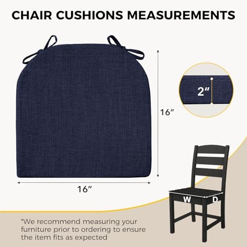 downluxe Indoor Chair Cushions for Dining Chairs, Soft and Comfortable Textured - Image 2