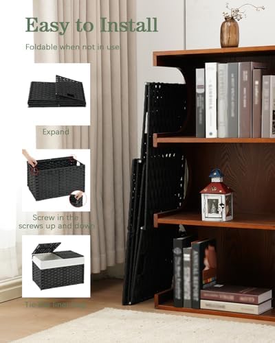 SETVSON Storage Basket with Lid Wicker Baskets - Image 5