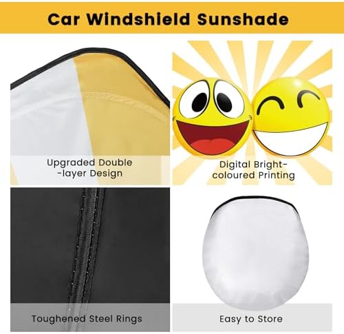 Windshield Sun Shade, Reflective Car Sunshade Blocks Heat, 57 x 31.5 in - Image 3