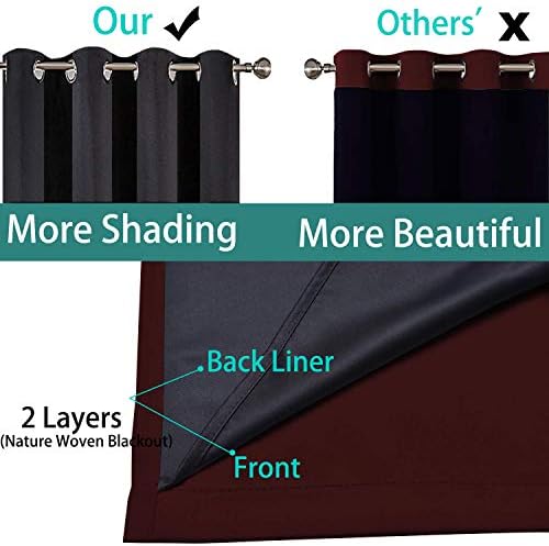 Yakamok Burgundy Red Blackout Curtains 54 Inches Long - Image 5