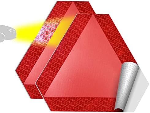 Slow Moving Vehicle Sign 2 Pack 7" x 8" Diamond Grade Reflective Slow Moving by SMASMILE