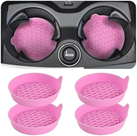 Zpana 4PCS Car Cup Holder Coasters, Silicone Non-Slip Vehicle Cup Recessed Mats by Zpana