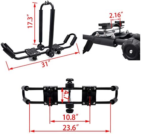 HTTMT- KAYAK-K06-3 in 1 Universal Kayak Carrier Car SUV Roof Rack J-Shape - Image 4