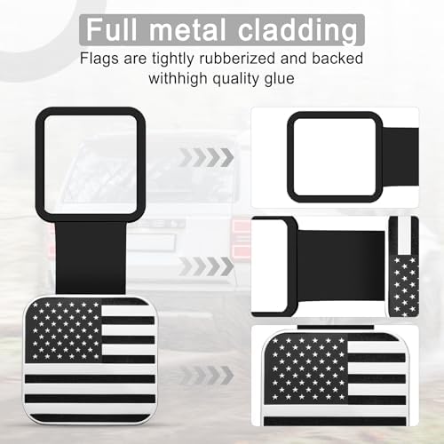 UYYE 2 Inch Rubber Trailer Hitch Cover, American Flag Rubber Hitch Tube Cover - Image 3