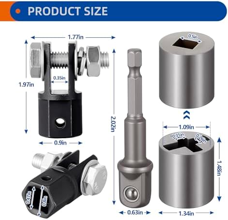 3Pcs Scissor Jack Adapter Set, Universal Jack Socket Adapter - Image 2