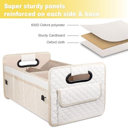 JiatuA Car Trunk Organizer for SUV, Car Storage Organizer Collapsible Multi - Image 4
