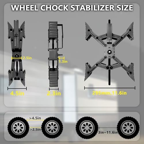 Camper X-Shaped Wheel Chock Stabilizer, 2 Sets RV Stabilizer Wheel Chock Scissor - Image 2