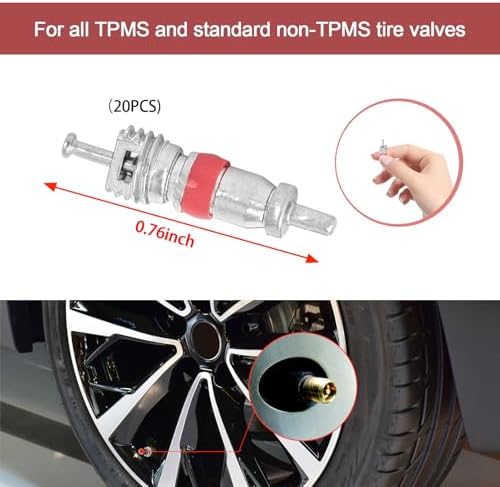 20 PCS Tire Valve Core, Premium Valve Stem Core Part Replacement, TPMS Safe - Image 2