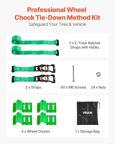 VEVOR Wheel Chock Tie-Down Kit, Chock-Style Trailer Tie Down Strap, Car Tie - Image 2