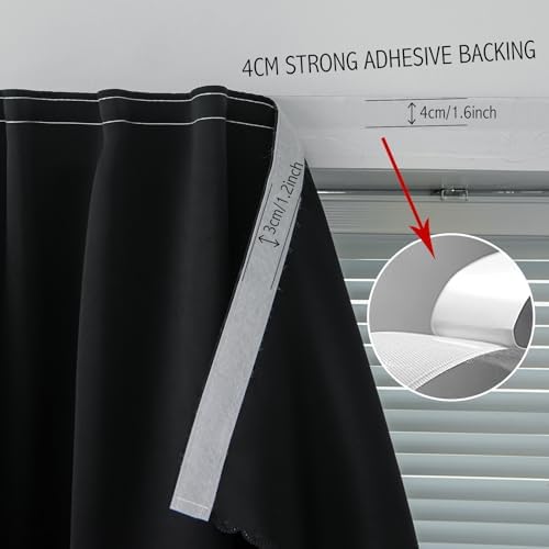 Adhesive Blackout Curtains- Self Stick Shades Window Blinds Curtains No Rod - Image 7