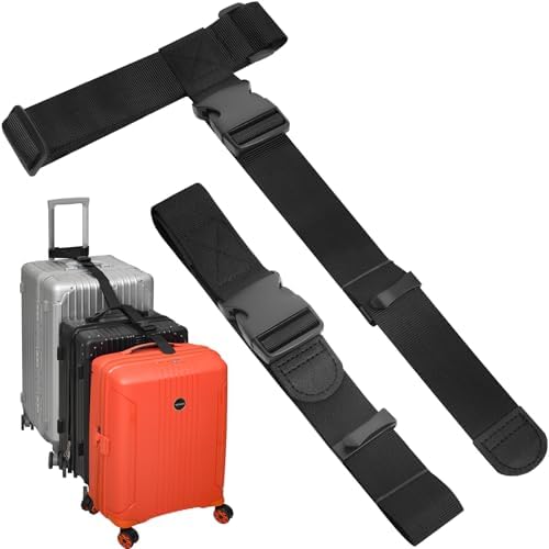 BILIONE 2 Pack Luggage Connector Straps, Connect 3 Suitcases ＆ Add A Bag by BILIONE