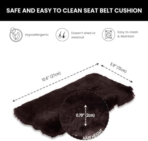 Andalus Genuine Sheepskin Car Seat Belt Cover Pad – Soft Fuzzy, Comfy Fluffy - Image 5