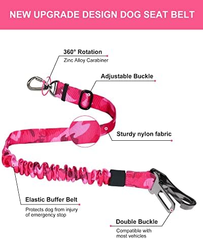 Hotsky Dog Seat Belt, Adjustable Safety Seatbelt 3-in-1 Car Harness - Image 2
