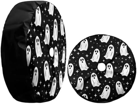White Ghost Pattern Spare Tire Cover - Image 3