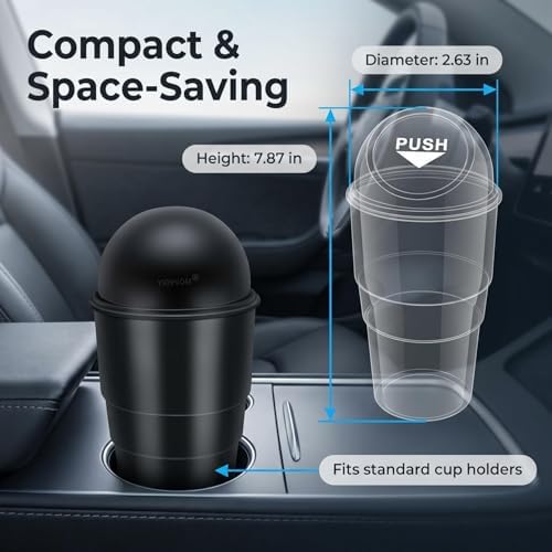 Cup Holder Trash Can, Leakproof Car Trash Can - Image 2