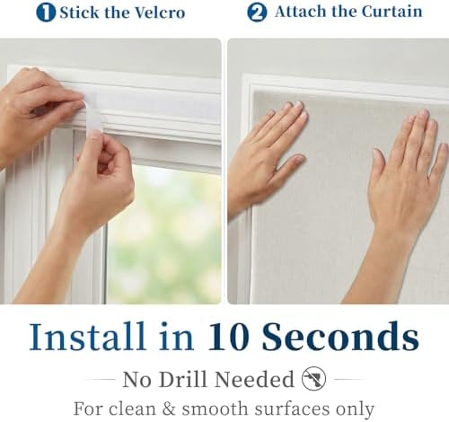 100% Blackout Magic Tape Stick On Curtains Window Shades Pull Down Blackout - Image 3