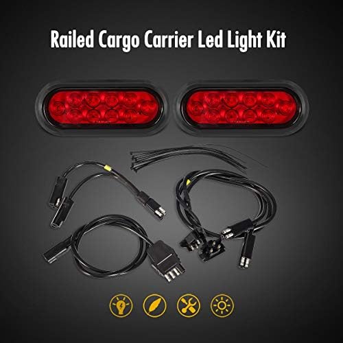 Partsam Red Cargo Carrier Hitch Rack Lights Kit, Bike Rack Light - Image 3