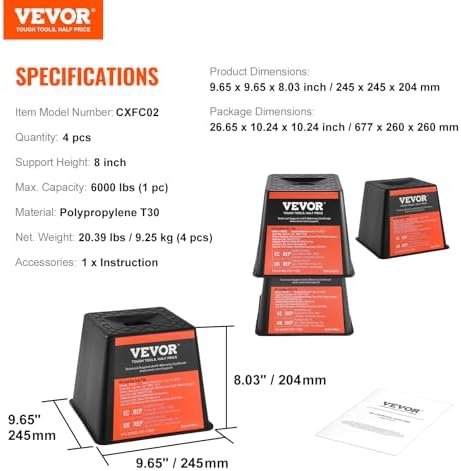VEVOR Trailer Jack Block, 6000 lbs Capacity per RV Leveling Block, - Image 6