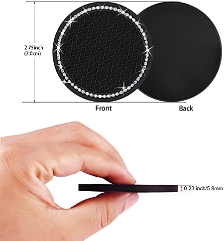 2PCS Bling Car Cup Coaster, 2.75 Inch Auto Cup Holder Insert Coasters Silicone - Image 3