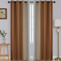 SimpleHome Ombre Burnt Orange to Grey White Curtains by SimpleHome