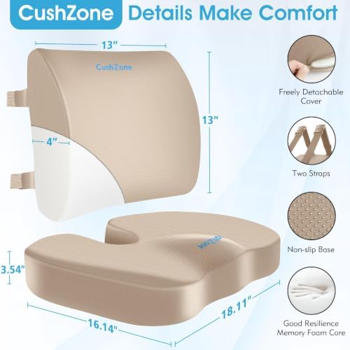 CushZone X-Large Seat Cushion and Lumbar Support Pillow - Image 6