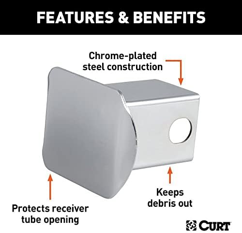 CURT 22111 Chrome Steel Trailer Hitch Cover, Fits 2-Inch Receiver - Image 3