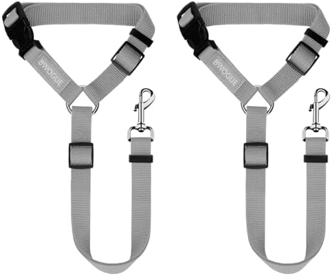 BWOGUE 2 Pack Dog Seat Belt for Car, Headrest Restraint Strap Set by BWOGUEPetHome