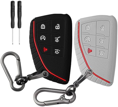 QBUC 2 Pcs for Chevy Key Fob Cover, 6 Buttons Silicone by QBUC