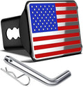 Heavy American Flag Metal Trailer Hitch Cover by OGYE