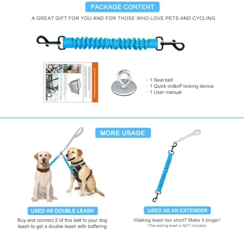 Dog Seat Belt for Bike Basket, Shock Absorbing Lead Bicycle Safety Leash - Image 7