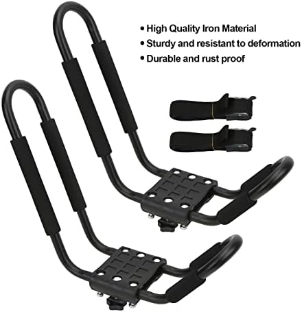 Kayak Roof Rack, Universal Kayak Carrier J Shaped Bar Rust Proof Metal Canoe - Image 2