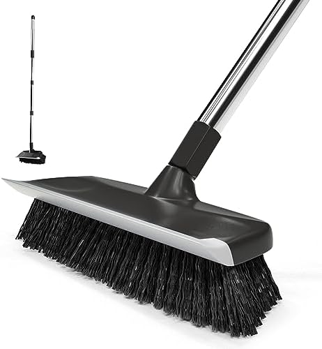 ITTAR Floor Scrub Brush with 55" Long Handle, Stainsless Steel Pole Heavy-Duty by ITTAR