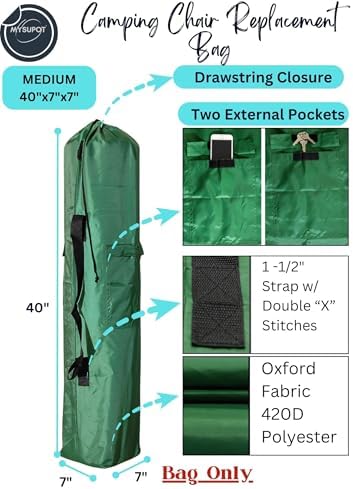 40"x7"x7" Replacement Bag for Folding Camping Chair, Camp Chairs, Yoga Mat - Image 3