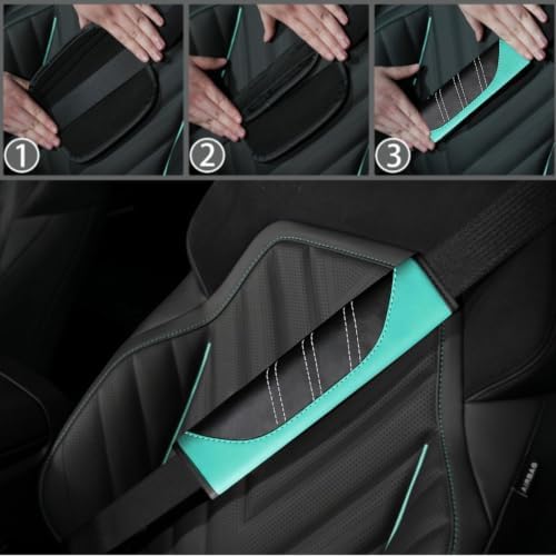 NBTEPEM 6 Pcs Mint Steering Wheel Cover Set, Sport Microfiber Leather Steering - Image 6