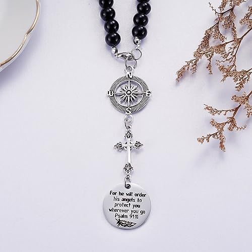 Ralukiia Cross Car Charm, for He Will Order His Angels to Protect You Wherever - Image 2