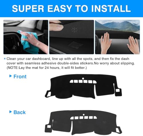Autorder Dashboard Cover Mat for 2007-2013 Chevy Chevrolet Silverado&GMC Sierra - Image 5