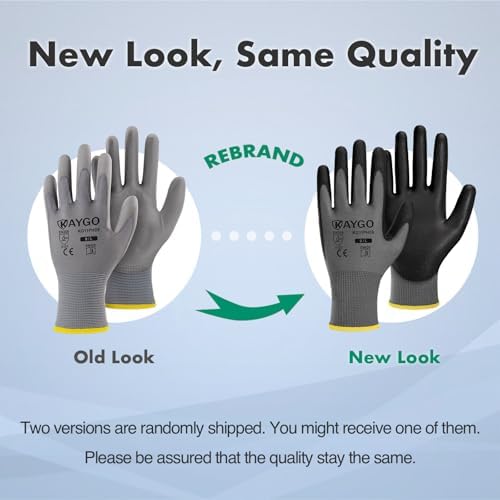 KAYGO Safety Work Gloves for Men Women, PU Coated Palm & Fingers - Image 6