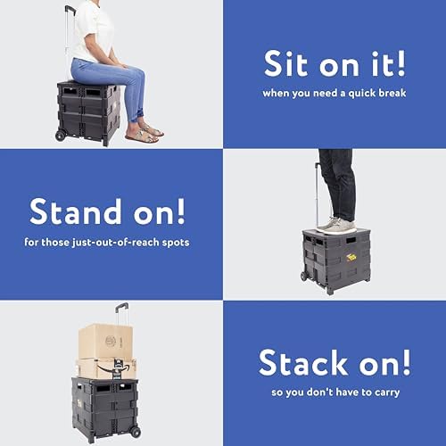 dbest Products Quik Cart Standard Collapsible Rolling Crate - Image 3