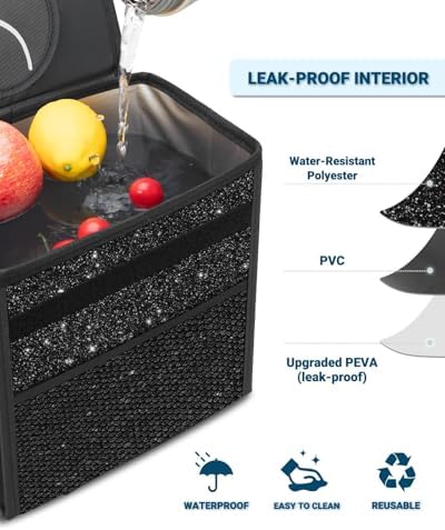 Capolo Car Trash Can with Lid, Leakproof Car Garbage Can - Image 4