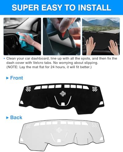 Autorder Dashboard Cover Mat for 2014-2023 Jeep Cherokee Accessories Dash Cover - Image 5