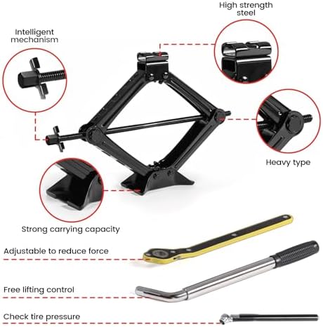 KROAK Scissor Jack Lift 2T, Car Jack Kit Tire Jack - Image 4