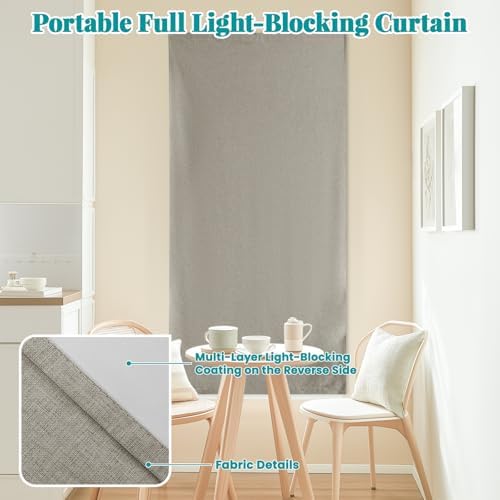 100% Blackout Self Adhesive Curtains Portable Curtain Simple and Easy to - Image 6