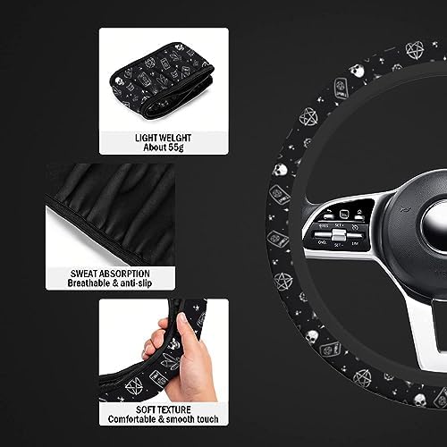 Gothic Skull Cat Steering Wheel Cover - Image 3