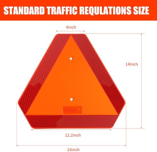Slow Moving Vehicle Sign Triangle Sign 14"x16" Engineering Grade Reflective Up - Image 4