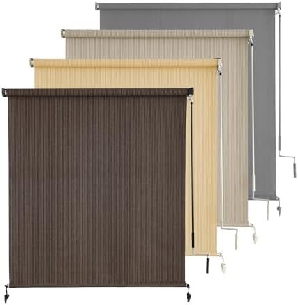 AOSKY Cordless Patio Roll Up Blinds by AOSKY