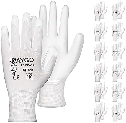 KAYGO Safety Work Gloves for Men Women, PU Coated Palm & Fingers by KAYGO