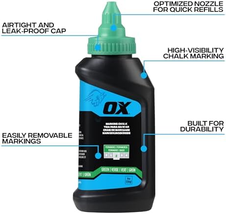 OX Green Chalk Line Powder Refill 8oz - Image 2